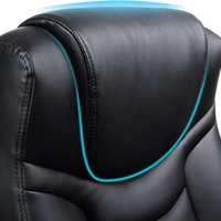 SONGMICS Scaun ergonomic de birou reglabil pe inaltime, piele ecologica, maxim 150 kg, 53x54x115 cm, negru