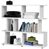 Etajera modulara cu 6 rafturi pentru depozitare, PAL laminat 16 mm, 120x28x108 cm, alb