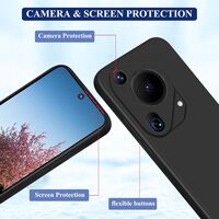 Husa de Protectie, Vafy, pentru Huawei Pura 70, Liquid Silicone, cu Microfibra pe Interior, Protectie Antisoc, Compatibil Incarcare Wireless, Negru