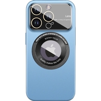 Husa protectie MagSafe Kathy Tech, Vafy, pentru Apple iPhone 14 Pro Max, Dublu Cerc, Albastru Deschis