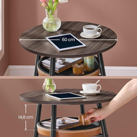 VASAGLE Masa de bar maro, 70x70x91 cm – design elegant cu piele artificiala, blat 60 cm, stabila si usor de asamblat
