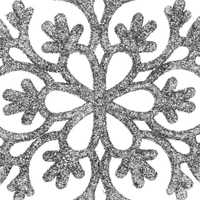 Decoratiune brad fulg de zapada, set 12 bucati, 10cm, argintiu