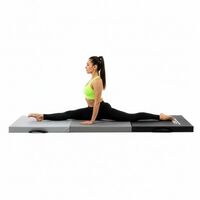 Saltea fitness pliabila 3 segmente, PVC si spuma EPE, 180x60x6 cm, negru si gri