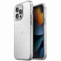 Husa de protectie pentru iPhone 14 Pro Max, cu suport metalic pentru camera, Bracket Series, Vafy, Protectie Antisoc, PC mat, silicon moale pe margini, Transparent