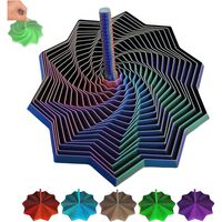 Jucarie Decompresie, Flippy, Model Stea 3D, DuoChrome, Maner Spirala, Turn Magic Geometric, Multiple Forme, Anti-stress, 17 cm, Albastru Rosu Verde