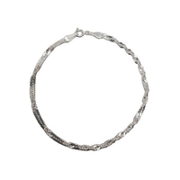 Brățară din Argint 925 Unisex, Jolie Silver, Model Răsucit, Textură Diamantată, 1.63 g