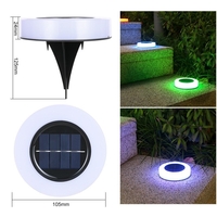 Set 4 Lampi Solare Led pentru Gradina, Flippy, Model Cerc, 10.5 x 2.4 cm, Buton On-Off, Multicolor, Negru/Alb
