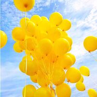 Set 12 Baloane, Flippy, din Latex Standard, 13 cm, Galben