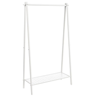SONGMICS Suport haine cu bara si raft inferior, cadru metalic, 93x34x153 cm, alb