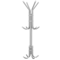 Cuier pentru haine, tip pom, cu 12 carlige, 173 cm, gri