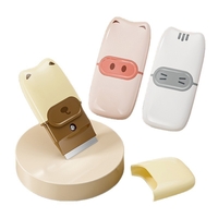 Mini Racleta de Curatare, Flippy, pentru Etichete, Adezivi, din ABS+ Metal, 2 Lame Incluse, Alb/Gri