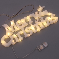 Instalatie LED de Craciun, Vafy, Litere 3D, Merry Christmas, Lumina Calda, 27.5 x 10.5 x 1.4 cm, Alb