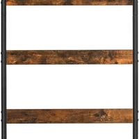 VASAGLE Cuier baie tip scara inclinata, cadru din otel cu 5 nivele, agatatori detasabile, 65x178cm, maro rustic si negru