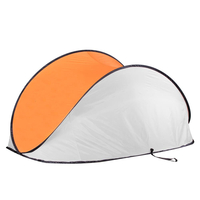 Cort plaja si picnic semi-deschis Sersimo, protectie UV, 200x120x110cm, portocaliu gri