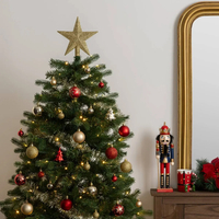 Set globuri decoratiuni brad de Craciun, 44 piese, rosu si auriu