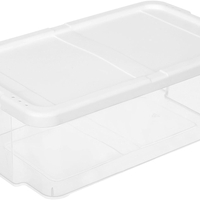 SONGMICS Set 12 cutii de depozitare pantofi, stivuibile, cu capac din plastic, pentru pantofi pana la marimea 41