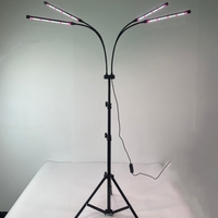 Lampa UV pentru cresterea plantelor, Flippy, 4 capete, putere 30W, 108 LED-uri Lampa cu lumina Ultra-Violet, Lampa cu Picior Ajustabil pana la 2 m, Lumina UV Alb Rece