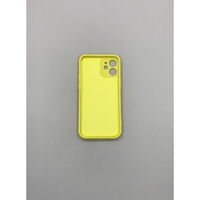 Husa protectie Vafy compatibila cu Apple iPhone 12 Mini Liquid Silicone Ring cu suport rotativ Galben
