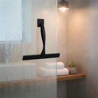 Racleta pentru baie din inox cu suport adeziv, lama 25 cm, finisaj mat negru