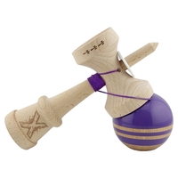 Kendama X Originala RAINBOW, Profesionala, Flippy, Cupe Mari KING SIZE V3, Super Sticky, Gaura in Baza, Rulment Metalic, din lemn 18 cm, Ata 62/65 cm, Indigo/Maro