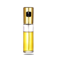 Pulverizator Ulei, Otet, Vafy, din Sticla, 100 ml, Reincarcabil, 18.3 x 4.3 cm, Capac Lucios, Auriu