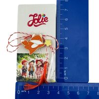 Martisor pentru copii, Jolie, Material Metal, Ambalaj Carton cu Design, Dimensiune Brosa Aproximativ 2x2 cm, Multicolor, Model Vulpe