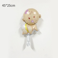 Balon din Folie Metalizata, Vafy, Mini Figurina, Model Bebelus Fetita, Tematica Gender Reveal, 45x25 cm, Ambalaj Individual, Pai Inclus, Umflare cu Aer sau Heliu, Multicolor