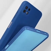 Husa protectie Vafy pentru Samsung A22 5G Liquid Silicone Albastru Inchis