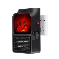 Mini Aeroterma Puternica Portabila Flippy, Putere 1000W, Mini radiator electric cu Display LCD, efect de semineu si flacara, cu telecomanda