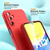 Husa de Protectie, Vafy, pentru Samsung Galaxy A15, Liquid Silicone, cu Microfibra pe Interior, Protectie Antisoc, Compatibil Incarcare Wireless, Rosu