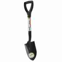 Lopata mini cu lama ascutita, maner fibra de sticla, cap metalic, 68 cm, maner tip D, verde si negru