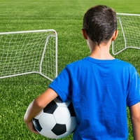 Set 2 porti de fotbal metalice, 96x124cm, profil 28mm, cu elemente de fixare