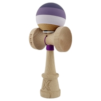 Kendama X Originala, Profesionala, Flippy, Rubber Grip, Cupe Mari KING SIZE V3, Gaura in Baza, Rulment Metalic, din lemn 18 cm, Ata 62/65 cm, Special Purpuriu/Mov/Lila
