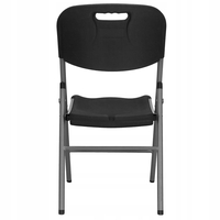 Scaun pliant din plastic pentru catering sau terasa, sarcina 150kg, negru