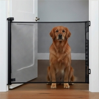 Poarta de siguranta retractabila si extensibila, pentru copii sau animale de companie, 162x86 cm, negru