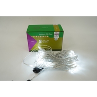 Sectiune Instalatie de Craciun Vafy, Tip Plasa, 80 LED-uri, 2 m x 1 m, 8 jocuri de lumini, Interconectabila, Fir transparent, Alb rece