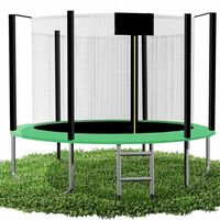 Trambulina gradina 312 cm cu scara si plasa interioara, maxim 150 kg, verde