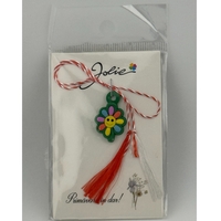 Martisor pentru Copii, Jolie, Material Cauciuc, Ambalaj Carton cu Design, Multicolor, Model Floare
