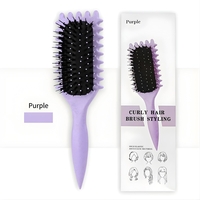 Perie Profesionala pentru Par, Flippy, Perie pentru Definirea Buclelor pentru Par Cret, Multifunctionala, 24.5 x 7 x 4.3 cm, Mov