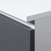 Dulap cu usa si 8 etajere, PAL laminat 16 mm, 80x35x180 cm, alb si gri