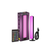 Lampa de Birou, Vafy, RGB Colorat, 14 LED, Putere 5V, Telecomanda cu 24 de Taste, Cablu USB, Negru, 25.5x4x3.5cm