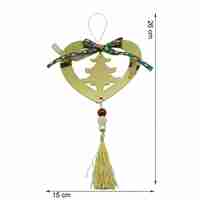 Ornament brad, Flippy, Inima, Auriu, Lucios, 15*26CM, Acril, Interior/ Exterior