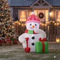 Om de zapada gonflabil pentru exterior, cu iluminare LED, 180 cm, compresor integrat, alb