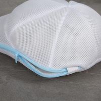 Husa de Spalare Sapca, Flippy, pentru Masina de Spalat, din Poliester, Circumferinta 53 cm, cu Fermoar, Alb/Albastru
