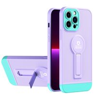 Husa Armor Design cu Stand pentru Apple iPhone 14 Pro Max Mov/Albastru, Suport Auto Magnetic, Protectie Antisoc, Vafy