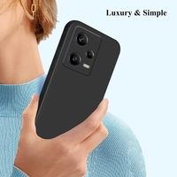 Husa de Protectie Matte TPU, Vafy, pentru Xiaomi Redmi 12 Pro, Protectie Camera, Antisoc, Antizgariere, Antialunecare, Acoperire Completa, Negru