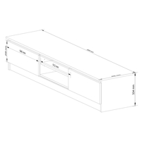 Comoda TV cu 2 usi si rafturi centrale, PAL laminat, 160x40x33 cm, stejar sonoma