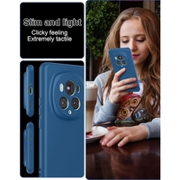 Husa de Protectie, Vafy, pentru Honor Magic 6 Pro, Liquid Silicone, cu Microfibra pe Interior, Protectie Antisoc, Compatibil Incarcare Wireless, Albastru