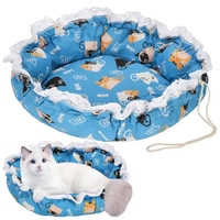 Culcus transformabil pentru pisici, tip saltea cu pereti, 73 cm, albastru
