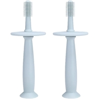 Periuta de Dinti din Silicon pentru Bebelusi, Flippy, fara BPA, 360 Grade, Bariera Anti-Inghitire, Maner Ergonomic, 12.5 x 15 cm, Albastru